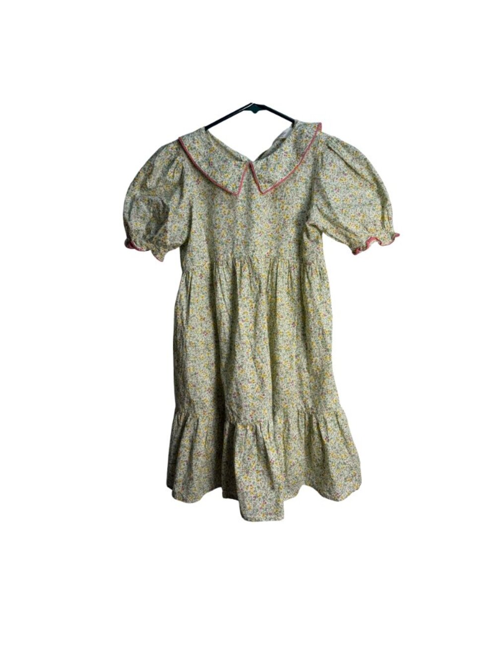 H&M Girls Size 10 Floral Peter Pan Collar Puff Sleeve Dress